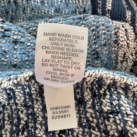 J Jill Large Cardigan Striped Long Sleeve Stretch V-Neck Patchwork Striped Blue - Picture 9 of 9